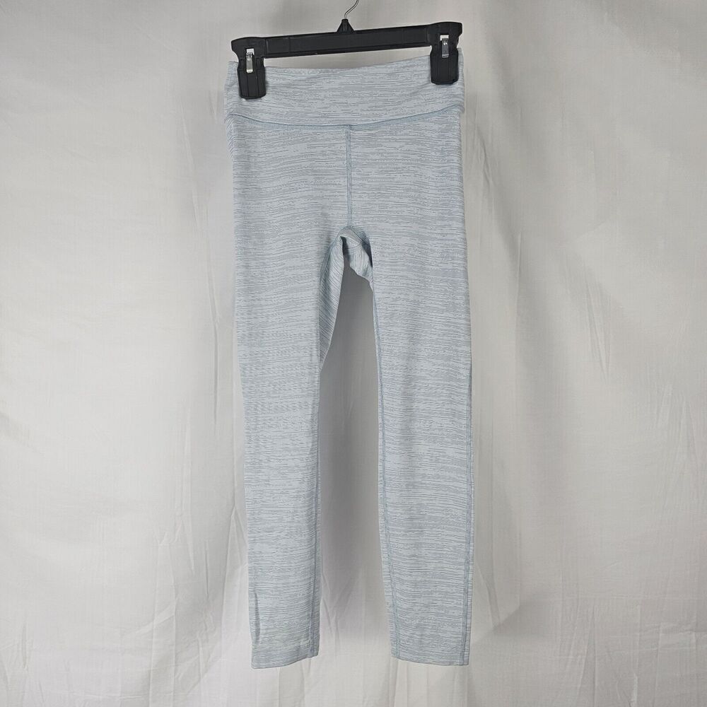 Outdoor Voices Techsweat 7/8 Active Wear Legging Striped Pale Blue Women's Sz S